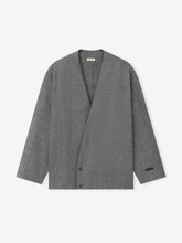 Mouline Wool Relaxed Lapelless Jacket