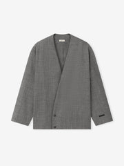 Mouline Wool Relaxed Lapelless Jacket