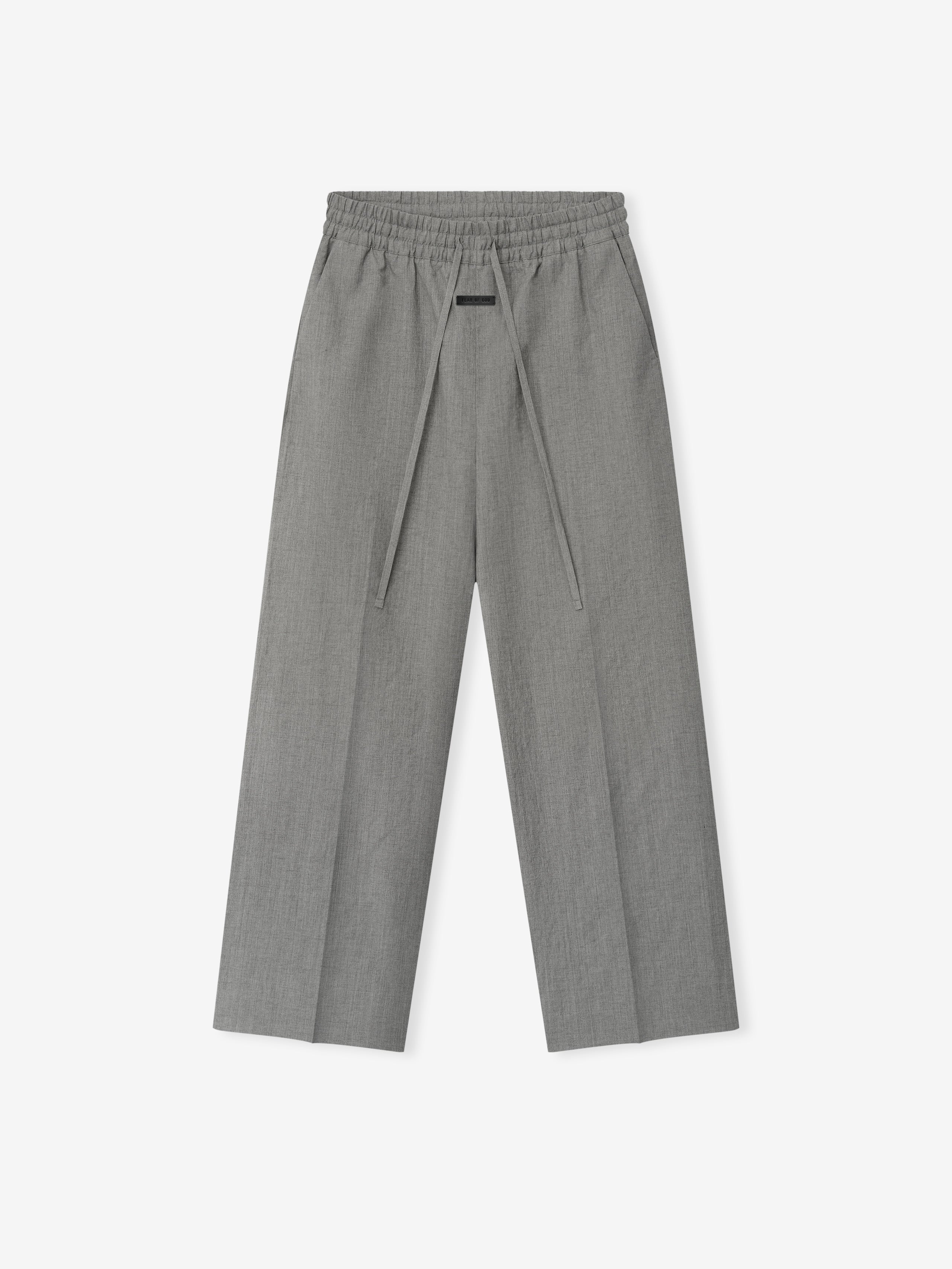 Wool Linen Wide Leg Drawstring Pants