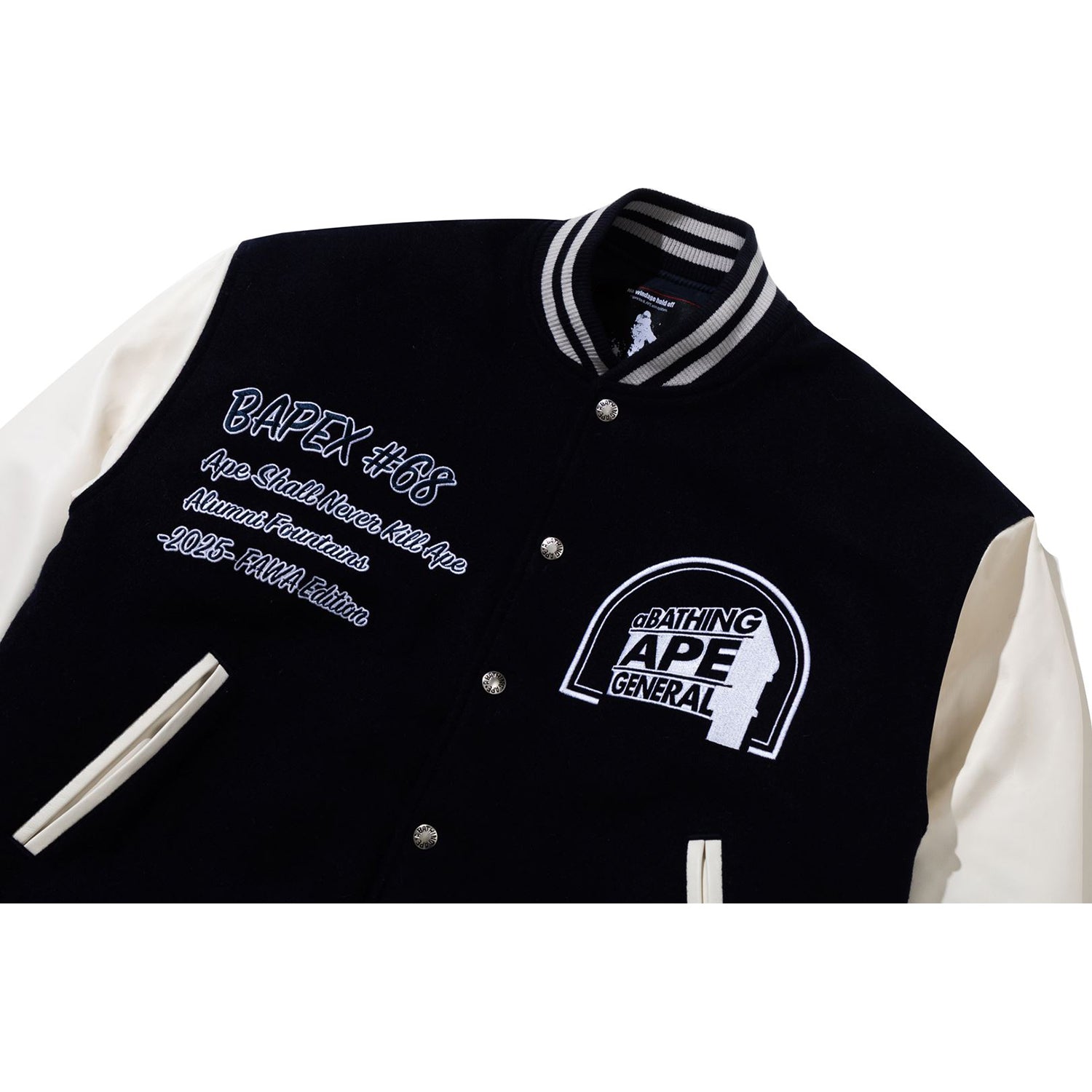 BAPE BY KAZUKI KURAISHI MULTI LOGO VARSITY DOWN JACKET MENS