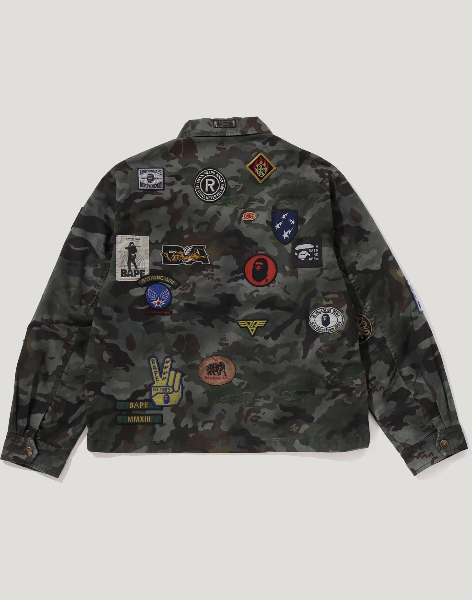 HYBRID CAMO MULTI BADGE JACKET MENS