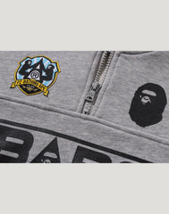 BAPE EMBROIDERY PATCH RELAXED FIT HALF ZIP SWEATSHIRT KIDS
