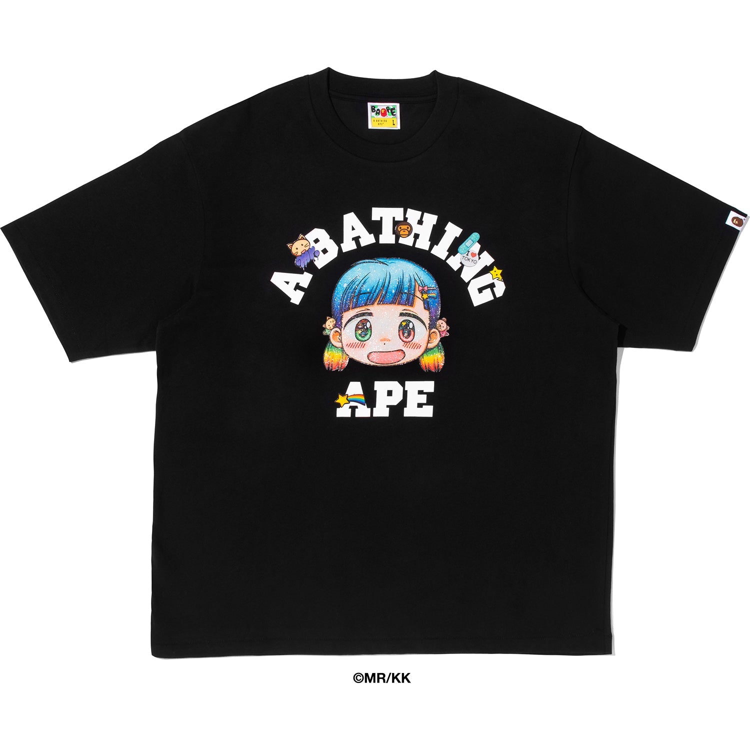 BAPE X MR. COLLEGE RELAXED FIT TEE MENS
